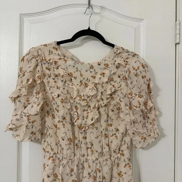 Reformation Malachi Dress Mini Ruffle Mini Dress Size 4 - Picture 4 of 10